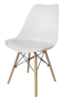 Silla Eames Con asiento tapizado - Blanco