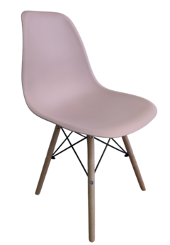 Silla Eames Nordica Patas De Madera Reforzada - Rosa viejo