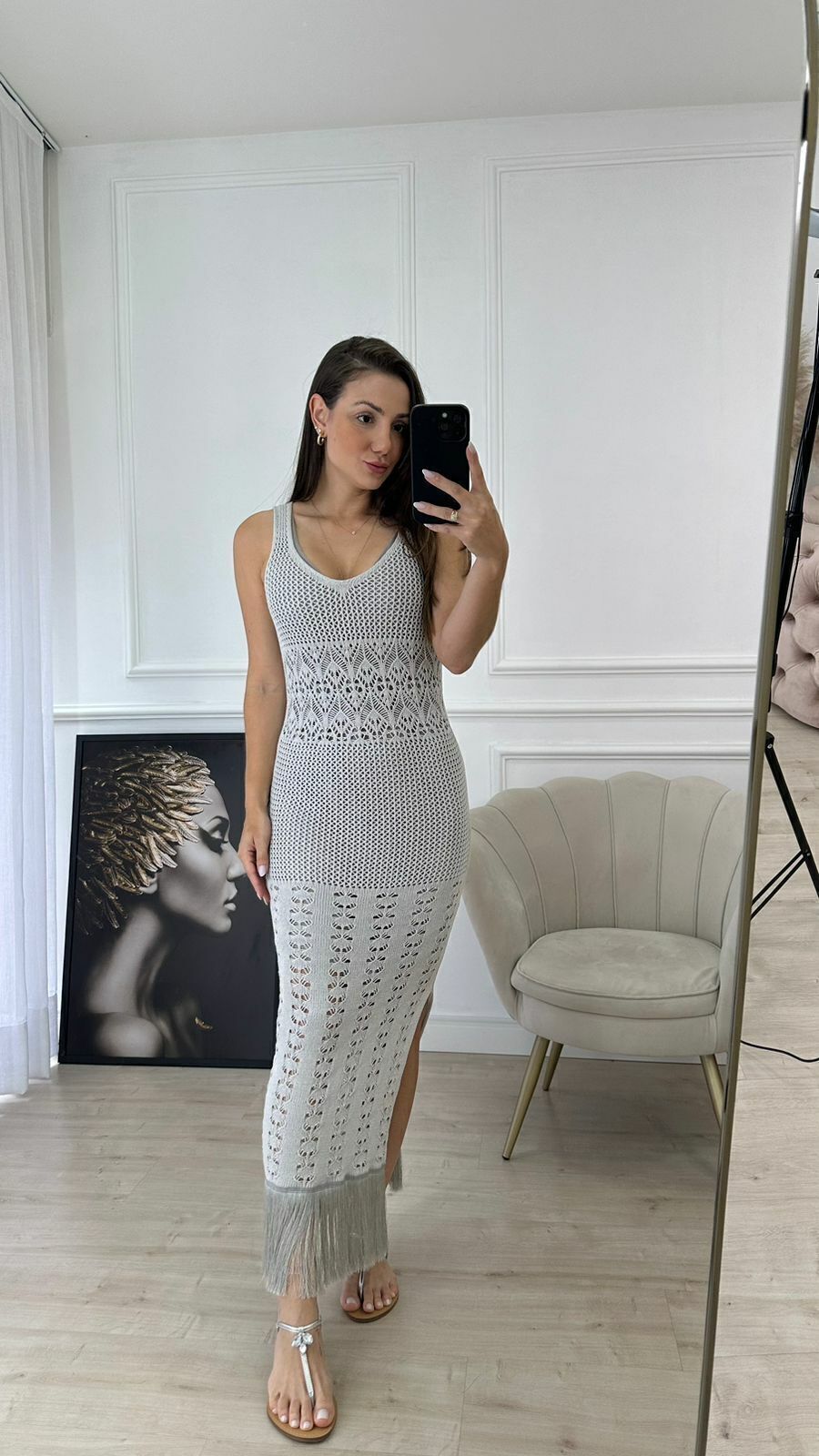 Vestido com hot sale franja 2019