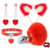 Kit Plug Anal Pompom Vermelho com Gargantilha, Grampos de Seios e Tiara - doce segredo.store