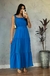 VESTIDO LONGO CREPE DECOTE RETO SOLTINHO AZUL - comprar online