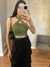 CROPPED TRICO MODAL CANELADO CRUZADO VERDE MILITAR - comprar online