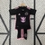 kit infantil  camisa e calção inter de miami II 2024 cor preto e rosa, conjunto infantil messi 