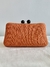 Clutch Xadrez Laranja Linho