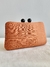 Clutch Xadrez Laranja Linho - comprar online