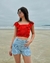 Cropped em Viscose Linen Vermelho na internet