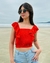 Cropped em Viscose Linen Vermelho