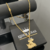 Corrente Cadeado alongado (3mm) 70cm + Pingente São Jorge | Banhado a ouro 18k - comprar online