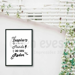 Quadro Decorativo Frase Inspire - Acetato com Moldura