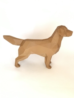 Escultura para Decoração - Cachorro Low Poly - Raça Golden Retriever - comprar online