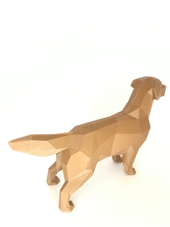 Escultura para Decoração - Cachorro Low Poly - Raça Golden Retriever na internet