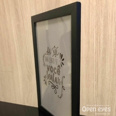 Quadro Decorativo Frase "Só vai dar certo se você tentar" - Acetato com Moldura - comprar online