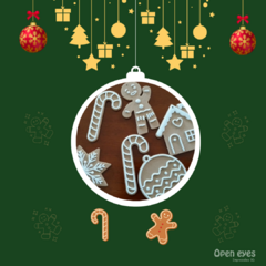 Conjunto/Kit 8 Enfeites Gingerbread para Árvore de Natal