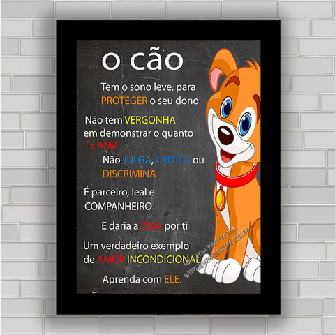 Quadro Decorativo Cachorro Pastor Alemão Características da Raça - Kiaga