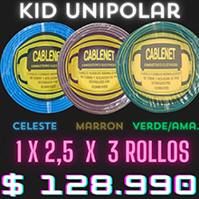 Banner de la categoría Promo combo x  3 rollos de cable unipolar de 1x2,5mm 