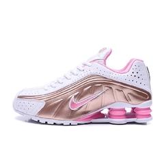 Nike Shox R4 White/Rose/Gold Feminino