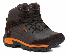 Bota Shelga Patagônia Cano Médio Biqueira PVC Café com Laranja - comprar online