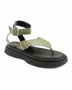 Sandália Flatform Couro Feminina Alicia Salvia - comprar online