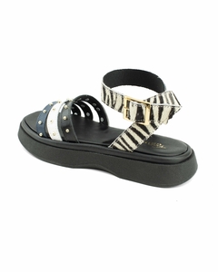 Sandália Flatform Couro Feminina Metropolis Preto - comprar online