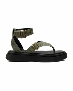 Sandália Flatform Couro Feminina Alicia Salvia