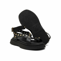 Sandália Flatform Couro Feminina Antonella Preto