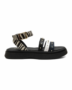 Sandália Flatform Couro Feminina Metropolis Preto