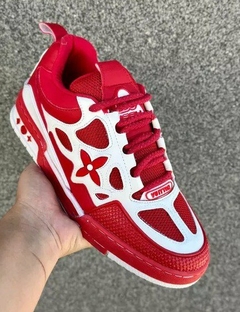 Tênis Sneaker LV Skate Vermelho com Branco na internet