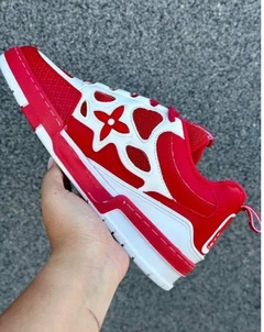 Imagem do Tênis Sneaker LV Skate Vermelho com Branco