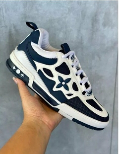 Tênis Sneaker Lv Skate Branco com Azul Marinho