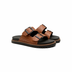 Papete Birk Couro Feminino Lya Camel