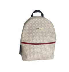 Mochila Tommy Hilfiger Blanca con Beige