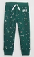 Calça Moletom GAP com logo verde flores