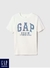 camiseta branca logo azul gap