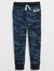 Calça moletom com logo baby cor camuflagem azul Gap