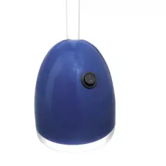 Abajur Azul LED de Mesa - Potência de 5W, voltagem bivolt, material de metal e plástico ABS, altura de 38cm, dimensões de 10cm x 10cm. Ilumine seu espaço com elegância e eficiência.