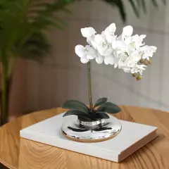 Arranjo de Flores Orquideas no vaso espelhado