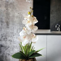 Arranjo de flor artificial orquidea no vaso de MDF - comprar online