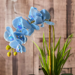Arranjo de Flores Artificiais Orquideas Vaso prata na internet