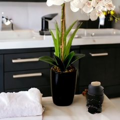 Arranjo de Orquídea Branca Vaso cerâmica na internet