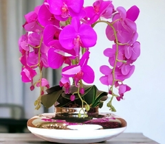 Arranjo de Flores Artificiais Orquídeas Fucsia - comprar online