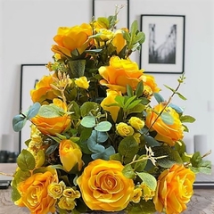 Arranjo de flores artificiais Rosas Amarelas - comprar online