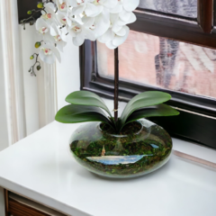 Arranjo de flores artificiais Orquídeas no vaso ikebana na internet