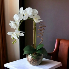 arranjo de flores orquídeas artificiais - Felicitadecor
