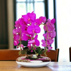 Arranjo de Flores Artificiais Orquídeas Fucsia - Felicitadecor