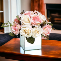 Arranjo de flores artificiais rosas - comprar online