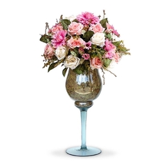 arranjo de flores artificiais rosas provençais - Felicitadecor