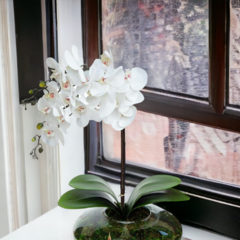 Arranjo de flores artificiais Orquídeas no vaso ikebana - comprar online