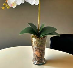 arranjo de flores orquídeas artificiais vaso vidro - comprar online