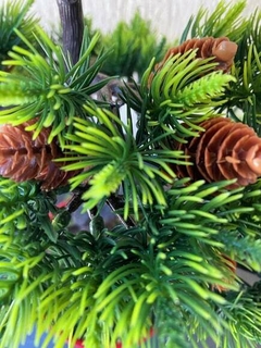 Árvore Artificial Bonsai Pinha com Dimensões de 50 cm de Altura, 20 cm de Largura e 30 cm de Comprimento: Beleza Natural para a Sua Decoração.