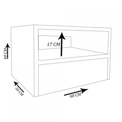 Mesa de Cabeceira Suspensa em MDF Branco - Organização e Estilo para o seu quarto. Tamanho compacto: 40x40x30cm.